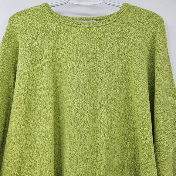 Margaret Winters Boxy Lagenlook Knit Top Green Women's Size L Artsy Relaxed Fit - Picture 3 of 11